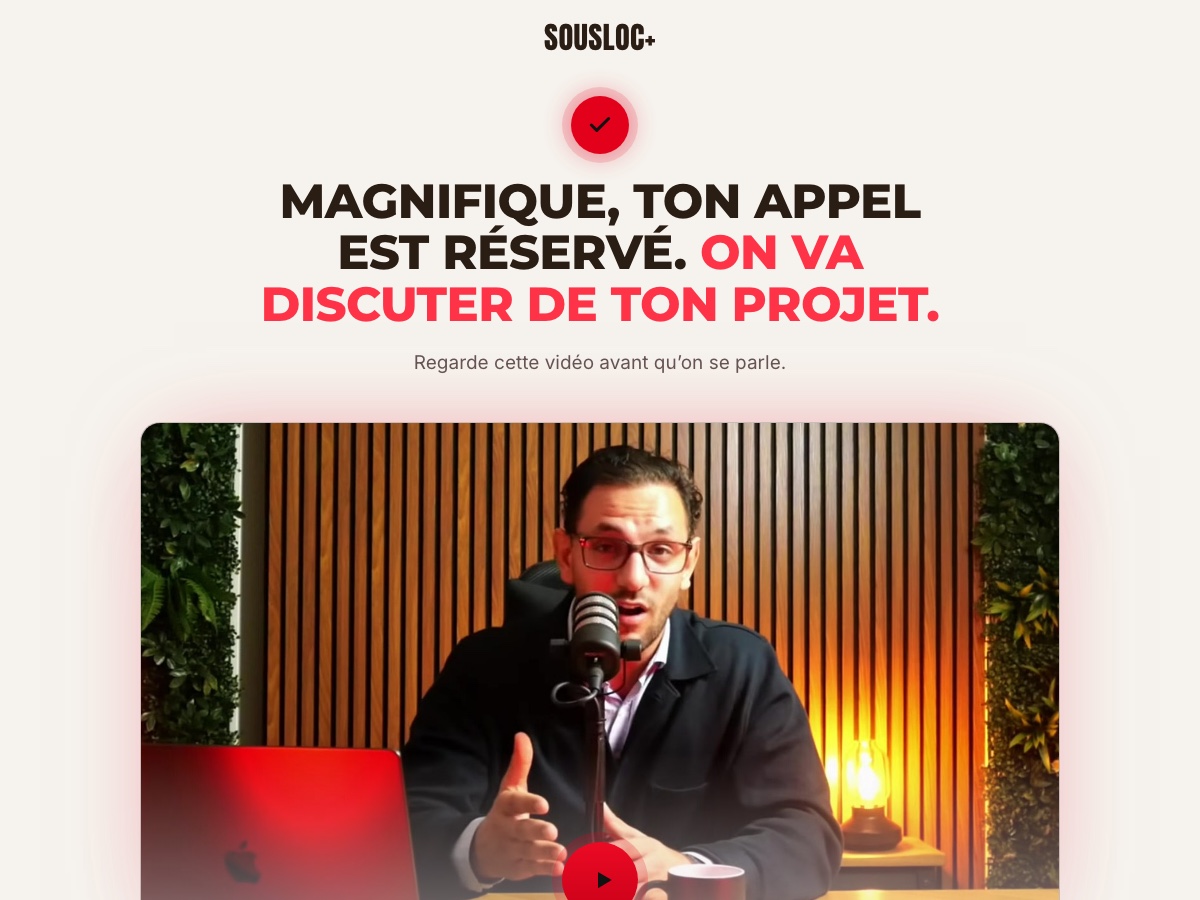 Aperçu de la page après réservation